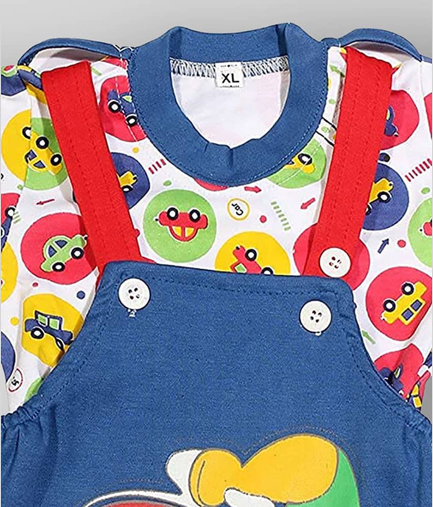 Babeezworld Pack of 2 Baby Girls Cotton Dungarees ( Multicolor ) view 2