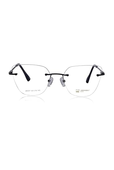 Jodykoes® Premium Rimless Frame for Women and Men: Stylish Cat Eye Spectacle Eyeglasses with Anti-Glare Coating view 2