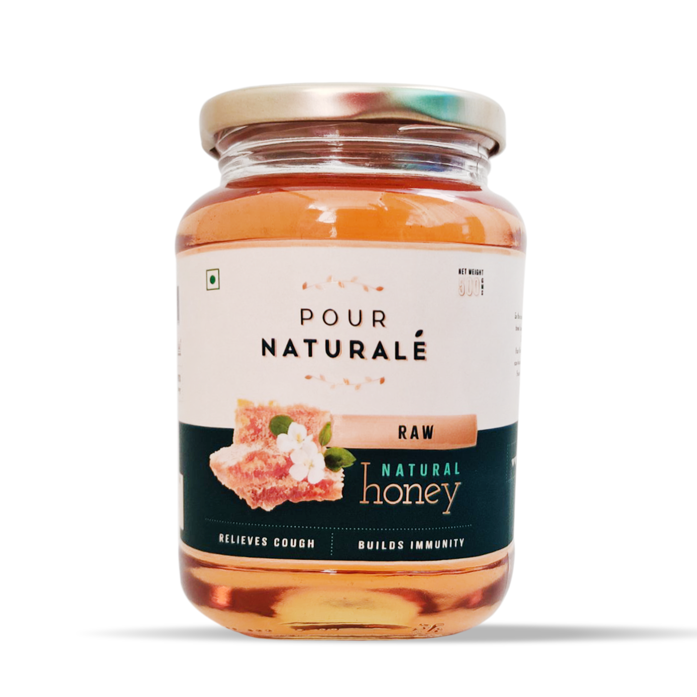 Pour Naturale Honey: Raw Honey | Pure Natural Honey| Helps build immunity and fight diseases | Helps you keep healthy and fit| Glass Jar (500gm)
