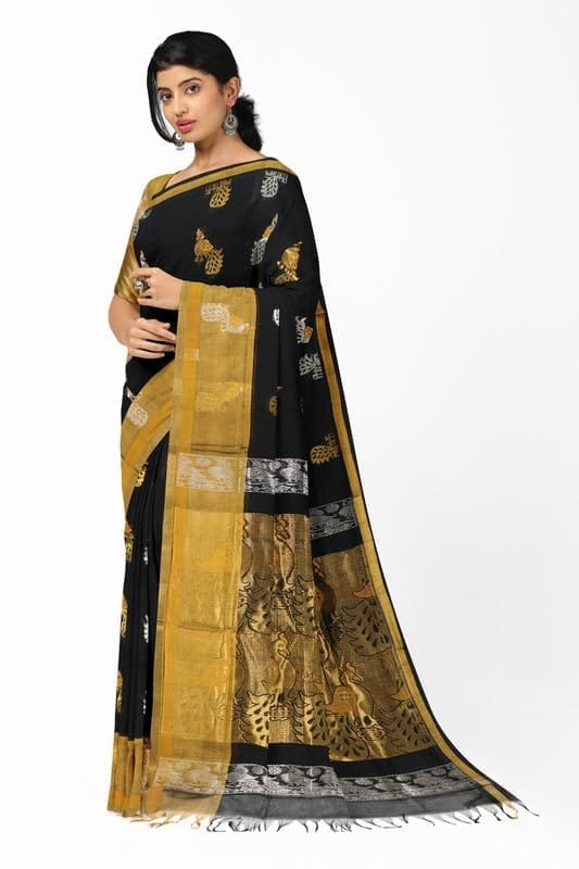 APCO Handloom - Women's Rahajmundry Pure Cotton Grey Handloom Saree (Angara Handloom Saree) 11 view 2