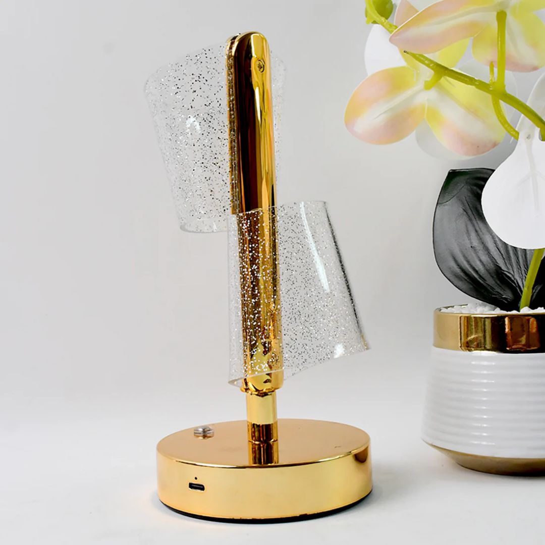 Modern Luxury Crystal LED Double Shade Table Lamp (1 Pc) view 2