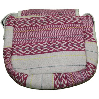 Handwoven Pink Ethnic Crossbody Sling Bag for Women view 2