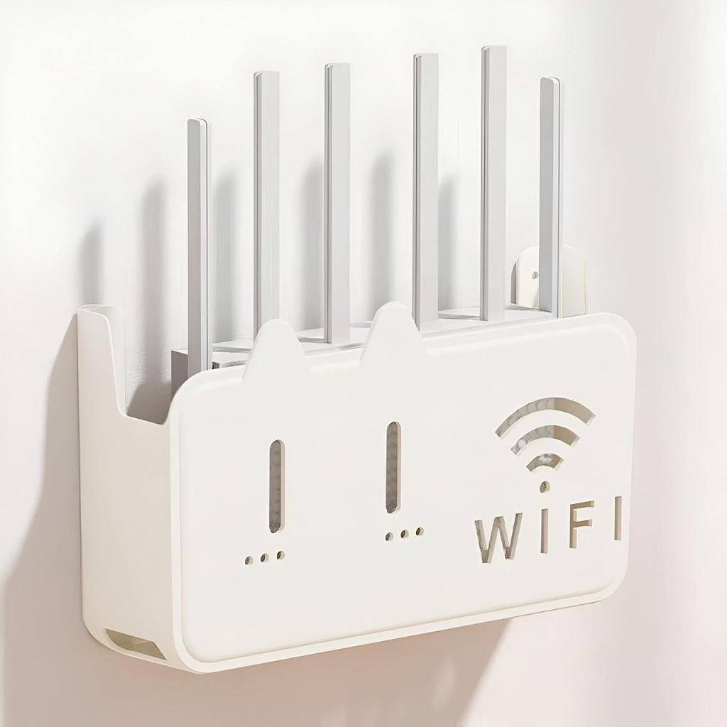 White WiFi Router Box Wall Mount with great Design view 2